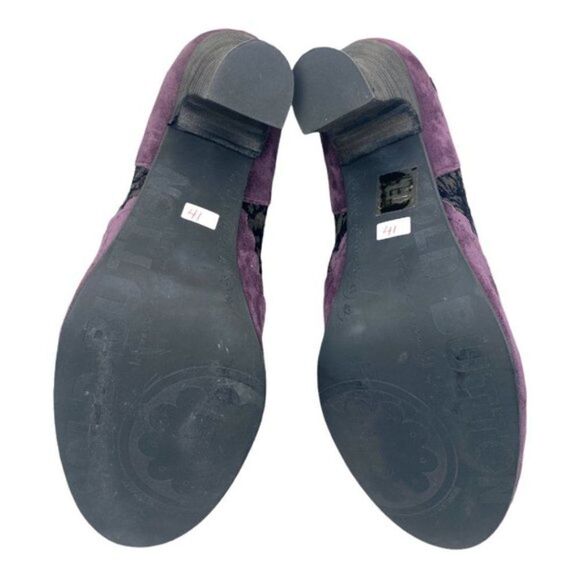 GOLD BUTTON Women's Purple Eggplant Moka Floral Retro Side Zip Booties EU 41 - Picture 7 of 13